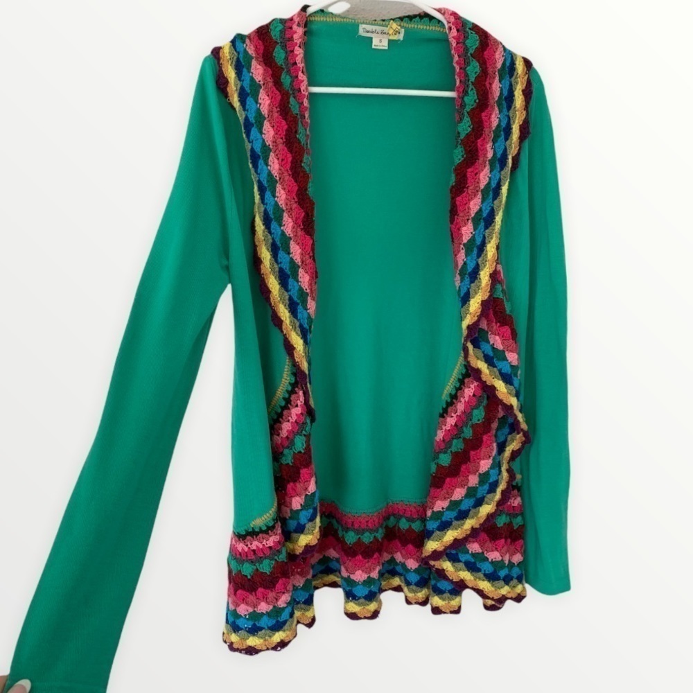 Double Zero Rainbow Striped Knit Cardigan Size S
